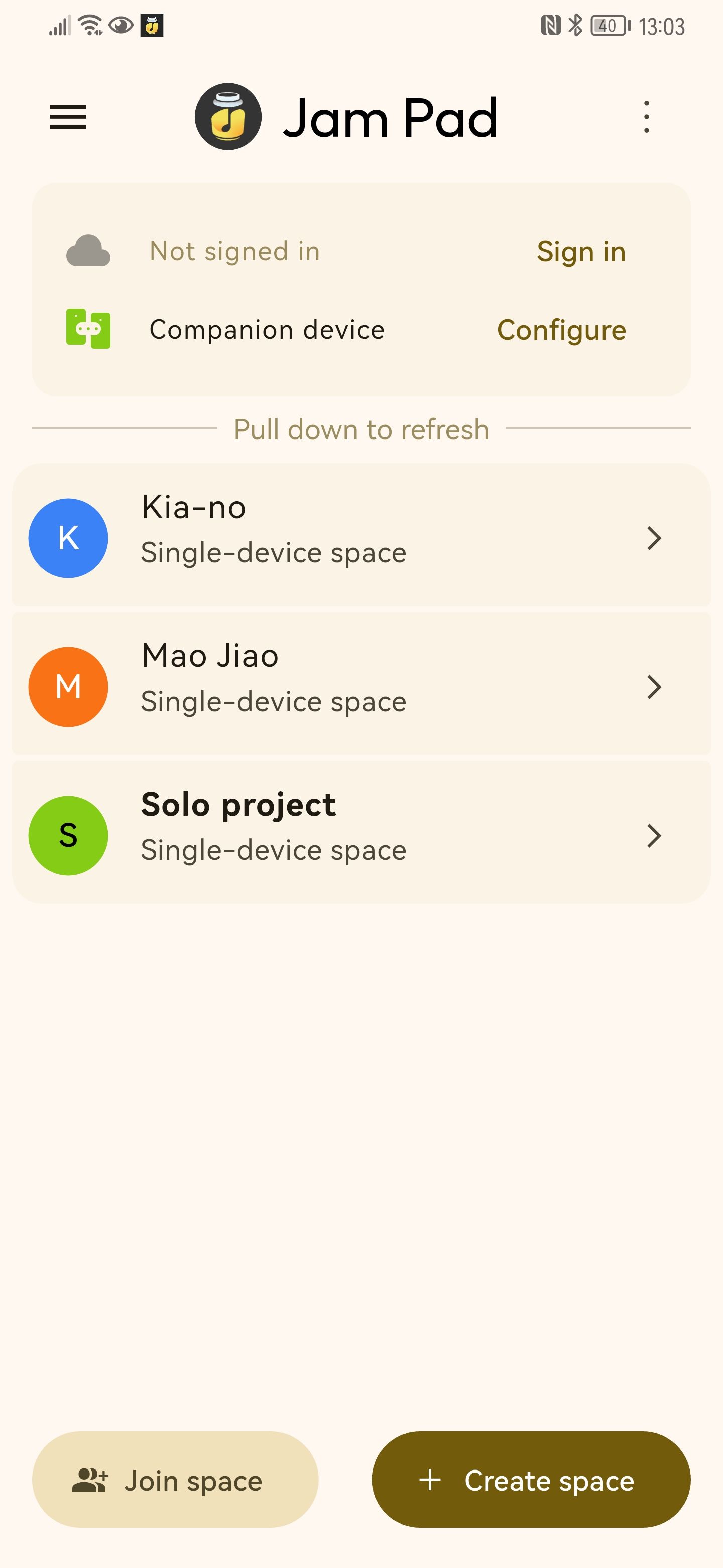 Screenshot of Jam Pad