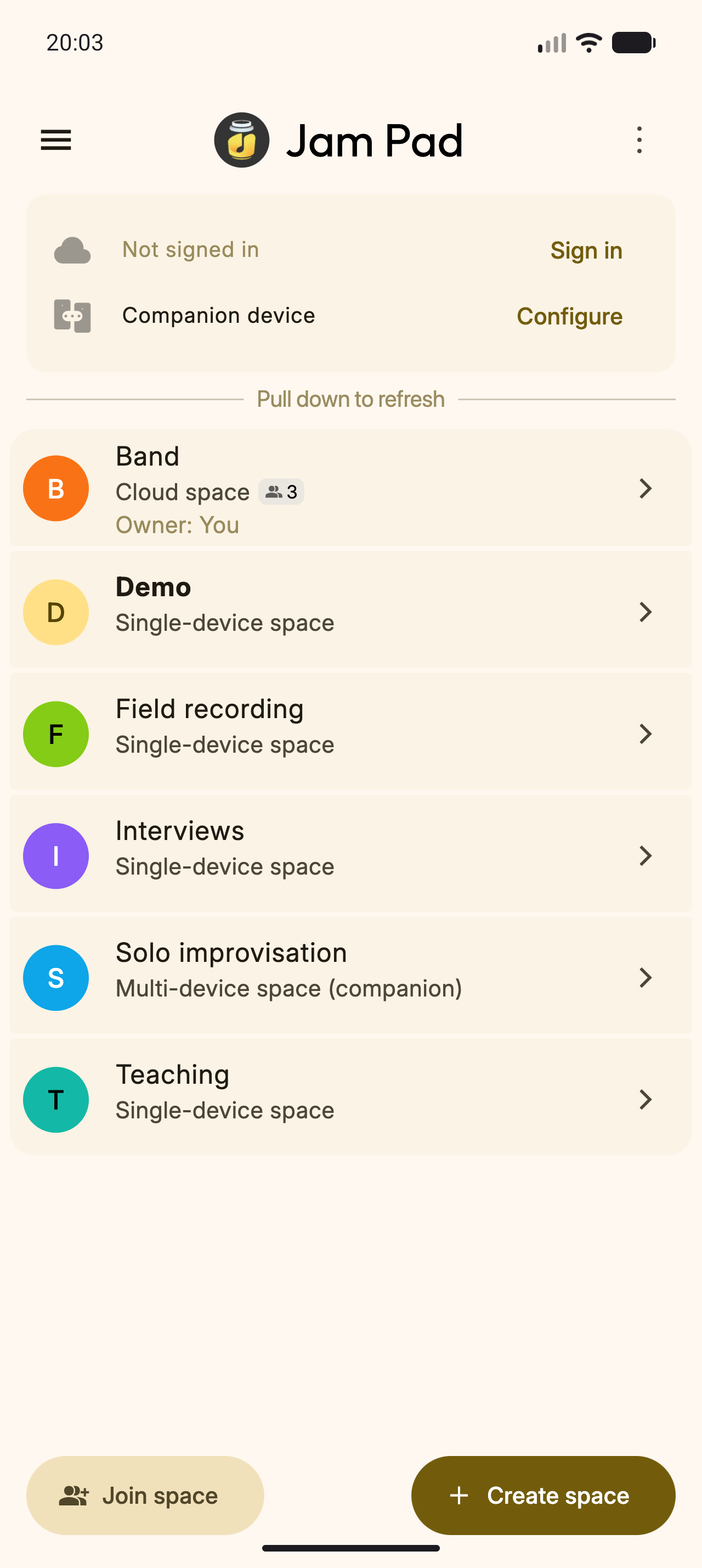 Screenshot of Jam Pad