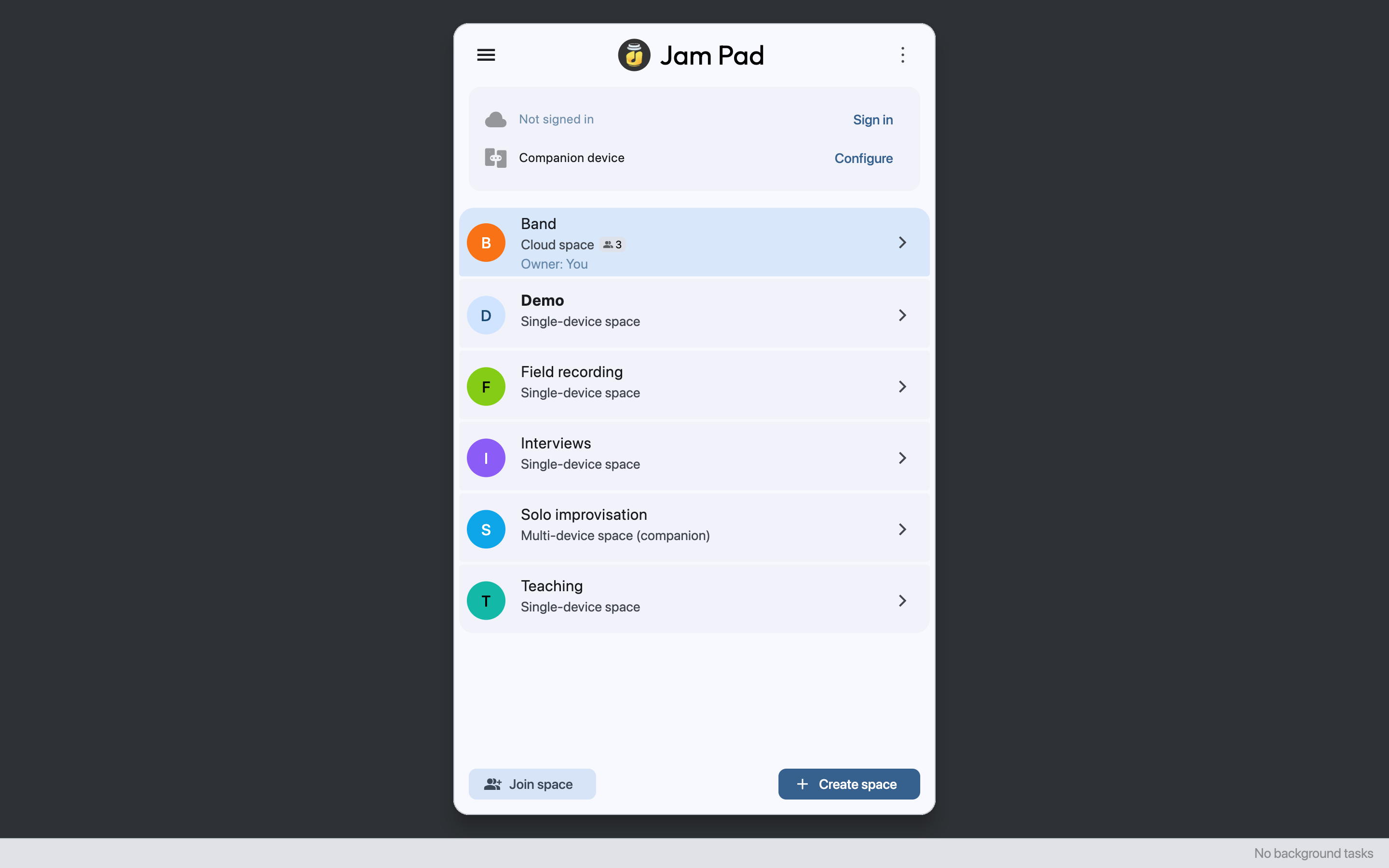 Screenshot of Jam Pad