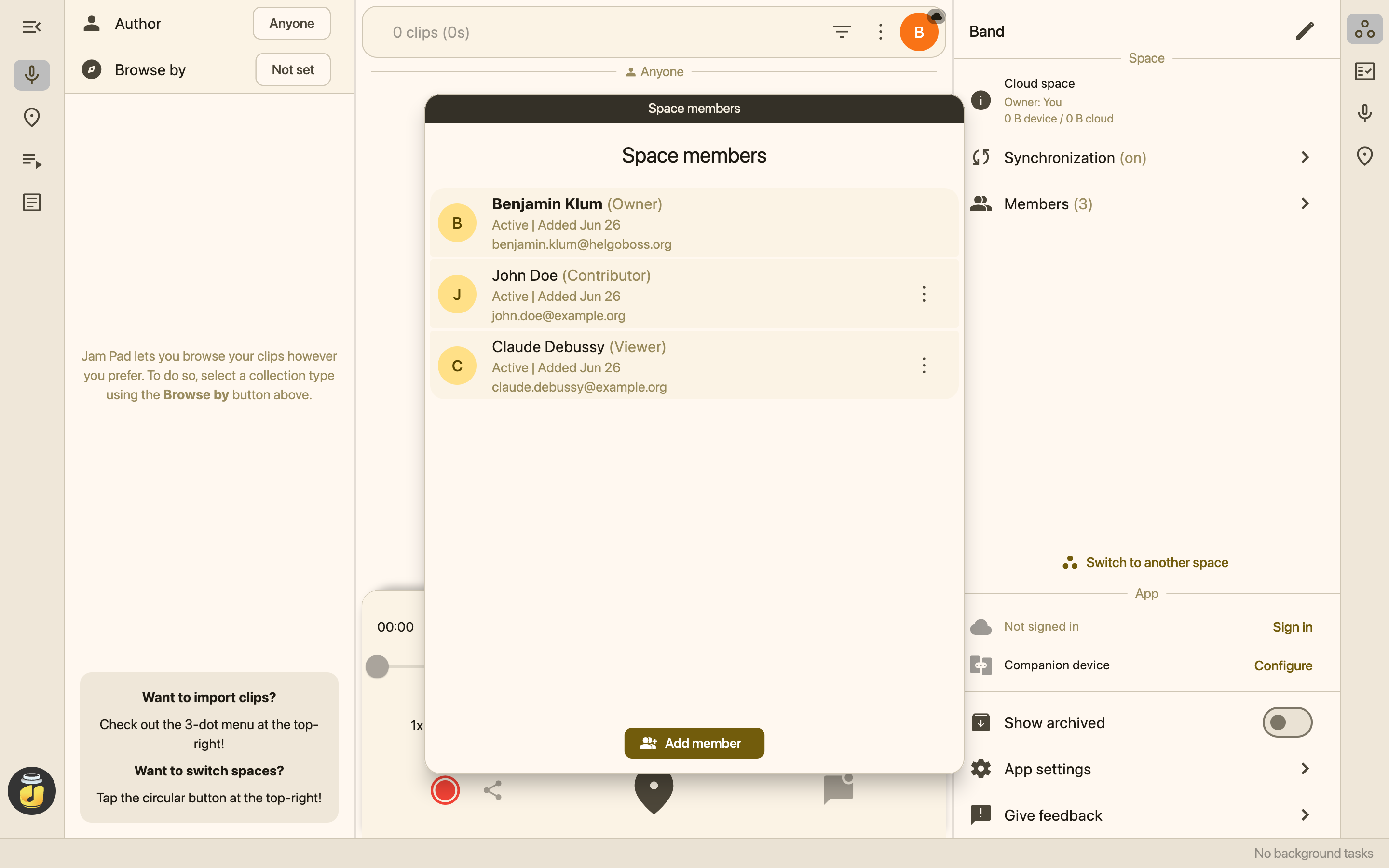 Screenshot of Jam Pad