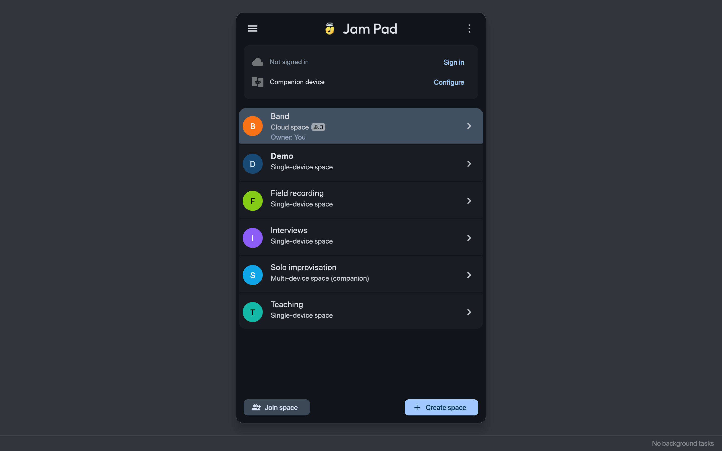 Screenshot of Jam Pad