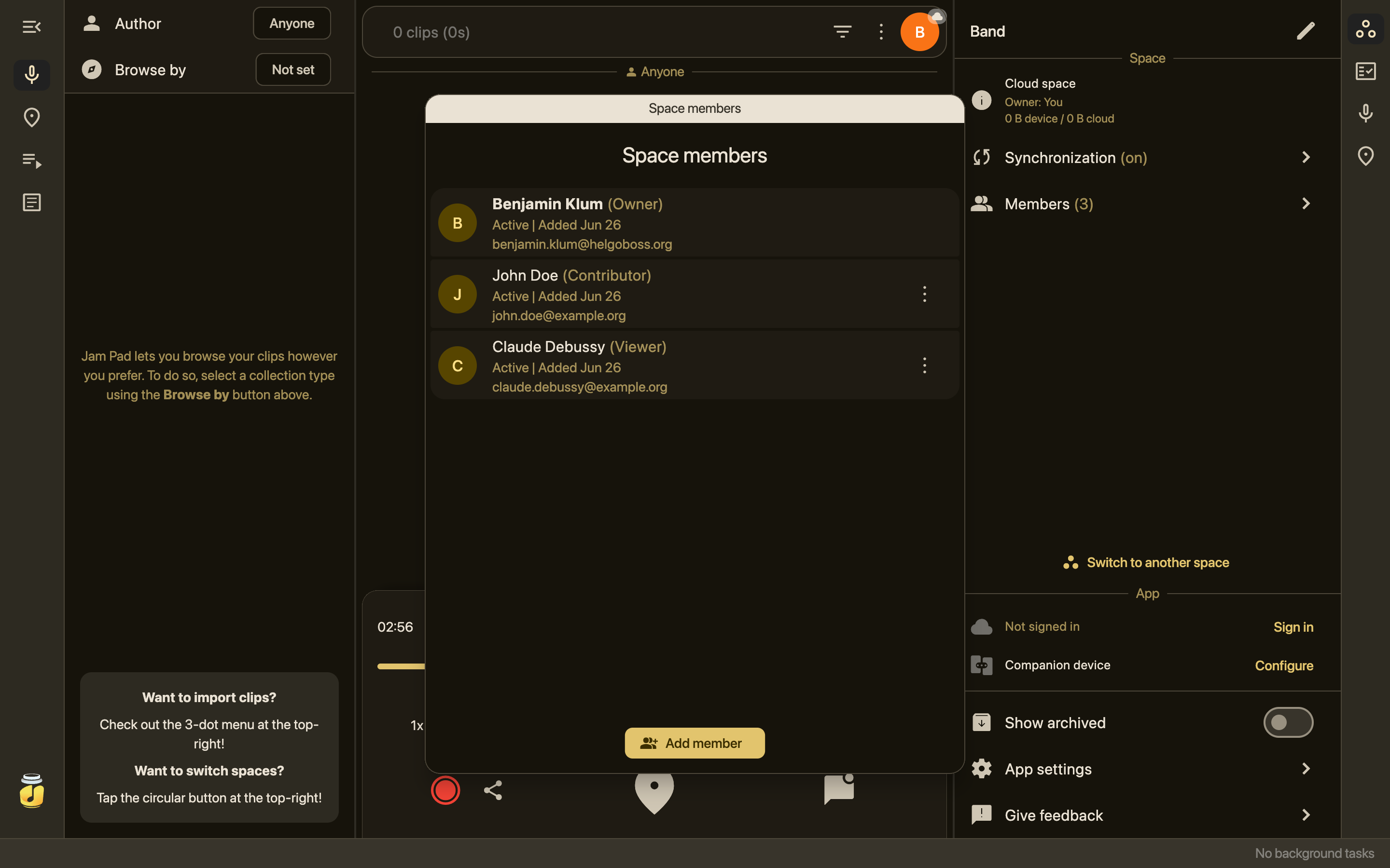 Screenshot of Jam Pad